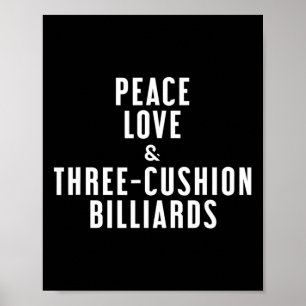 Póster Amor Por La Paz Y Billar De Tres Cuchillos