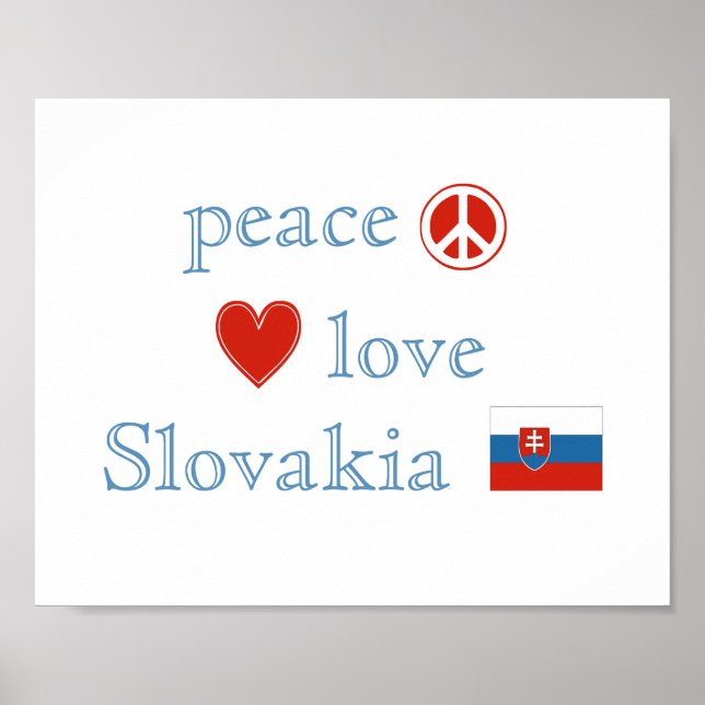 Póster Amor por la paz y Eslovaquia (Frente)