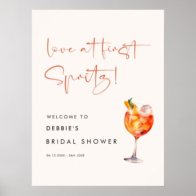 Póster Amor por primera bienvenida en Spritz Bridal Showe (Frente)