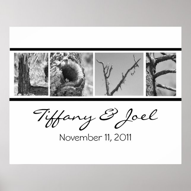 Póster Amor: Poster Boda de la naturaleza con nombres y f (Frente)