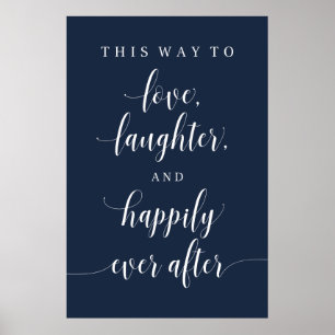 Póster Amor, risas y felicidad siempre después del Boda