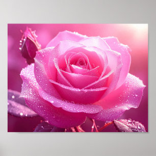 Póster Amor Rosa - Besado Por La Mañana
