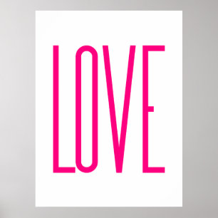 Póster Amor rosa brillante moderno