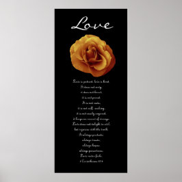Póster Amor - Rosa de oro - Primeros corintios