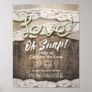 Póster Amor Rústico de Campo Cuerda de Encaje Snap Etique