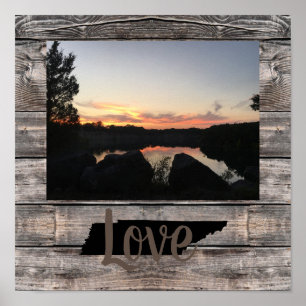 Póster AMOR rústico personalizado TENNESSEE en letra scri