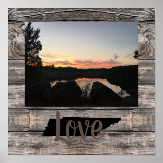 Póster AMOR rústico personalizado TENNESSEE en letra scri