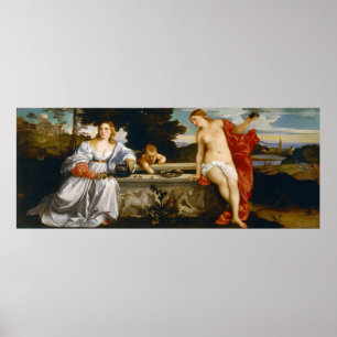 Póster Amor sagrado y profano amor de Tiziano