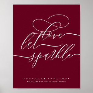 Póster Amor Simple Burgundy Chic