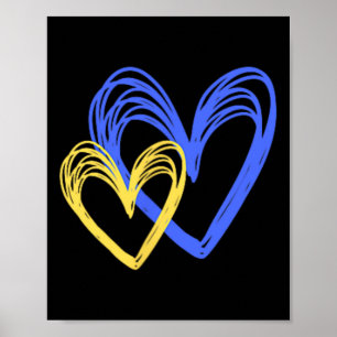 Póster Amor Ucraniano Corazones Pintados Ucrania Ganará