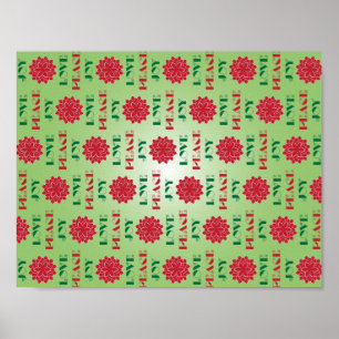 Póster Amor verde y rojo moderno, paz, cita de alegría