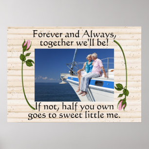 Póster Amor vinculante, matrimonio, humor de aniversario