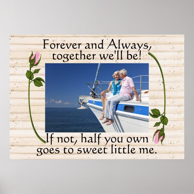 Póster Amor vinculante, matrimonio, humor de aniversario (Frente)