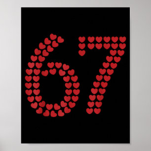 Póster Amor Viral Seis Siete 67 Corazones Día de San Vale