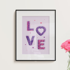 Póster Amor y corazones.