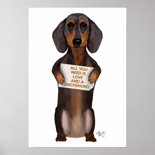 Póster Amor y Dachshund (Frente)