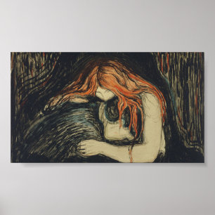 Póster Amor y dolor (El vampiro) (de Edvard Munch)