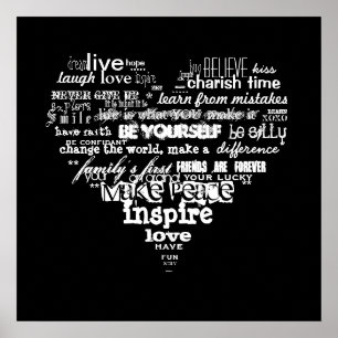 Póster amor y felicidad de la vida