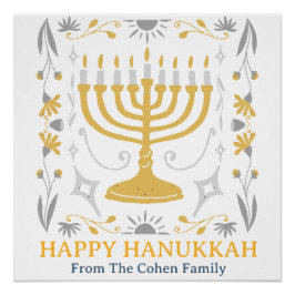 Póster Amor y luz | Familia Hanukkah Happy simple