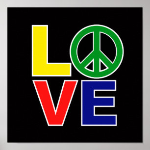 Póster amor y paz