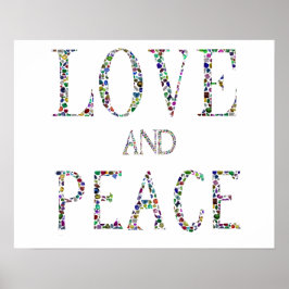 Póster Amor y paz - Diseño de Letras Gemstone