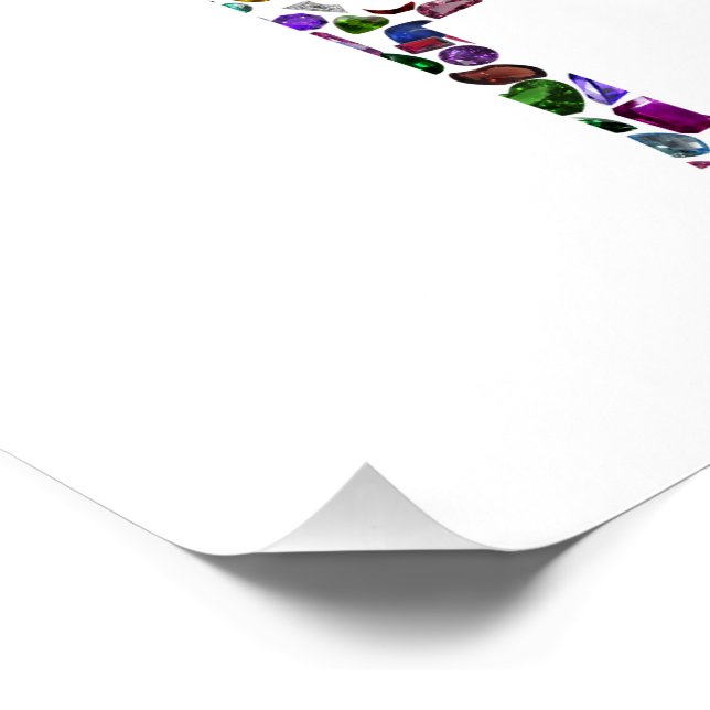 Póster Amor y paz - Diseño de Letras Gemstone (Esquina)