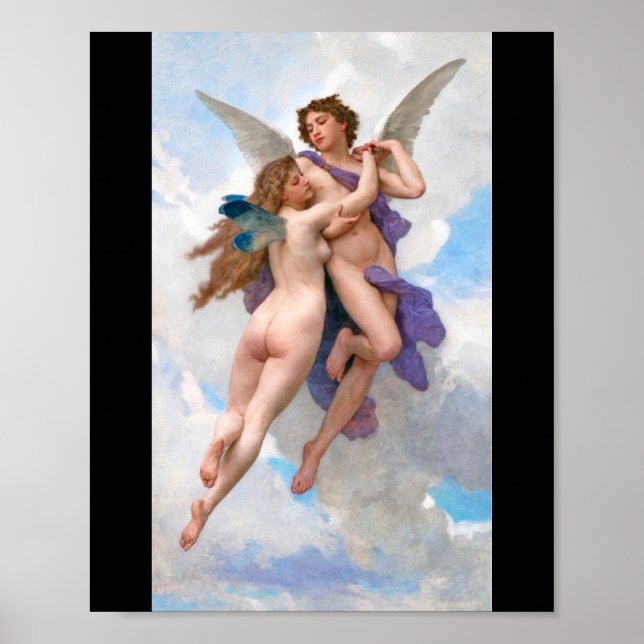 Póster Amor y Psique, Bouguereau (Frente)
