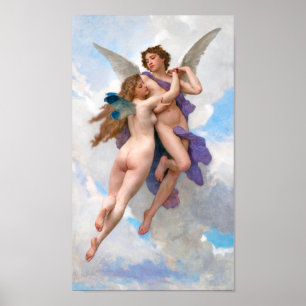 Póster Amor y Psique, Bouguereau