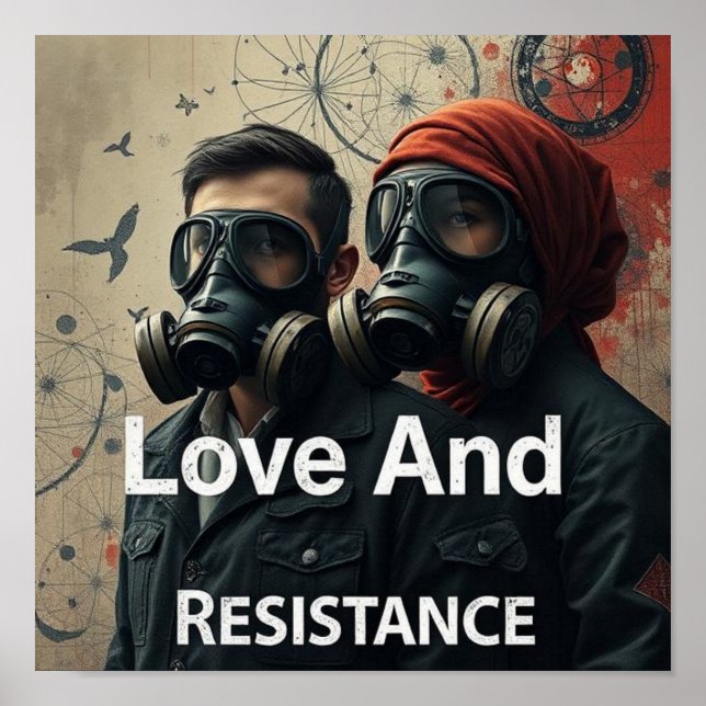Póster AMOR Y RESISTENCIA Kafka Románticos Gráficos Moder (Frente)