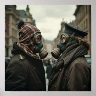 Póster AMOR Y RESISTENCIA Tartán Retro Romántica