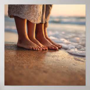 Póster Amor y Tierra: El terreno de playa de la pareja in