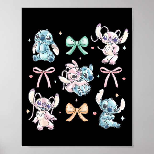 Póster &amp; Angel Coquette Style Bows Valentine's Day  (Frente)