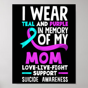 Póster &amp verde azulado; Púrpura En Memoria De Mi Mamá 