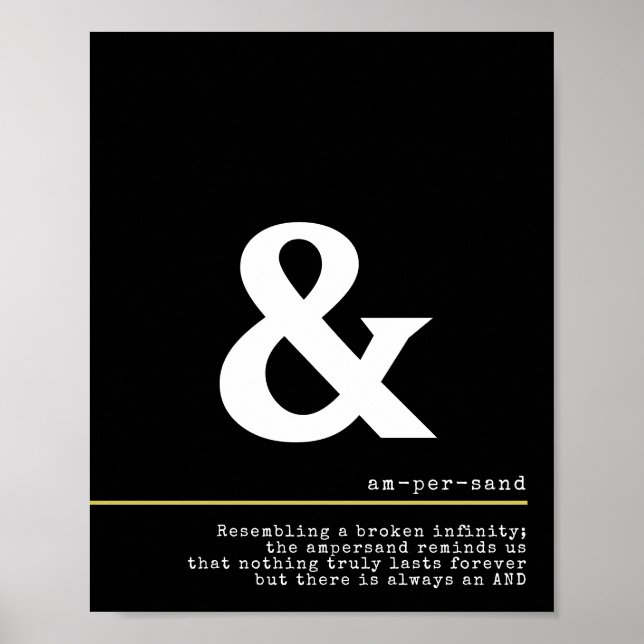 Póster Ampersand Minimal White Typography Poster (Frente)