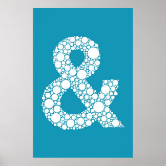 Póster Ampersand (y símbolo) Blue Bubble Type Poster