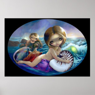 Póster Amphitrite ART PRINT mermaid sea diosa lowbrow