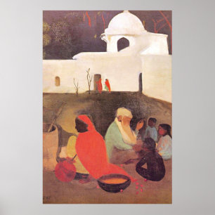 Póster Amrita Sher-Gil - Antiguo narrador de historias, a