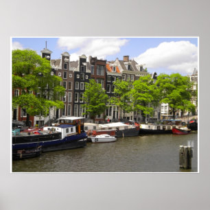 Póster Amsterdam Canal Houses Photo Poster