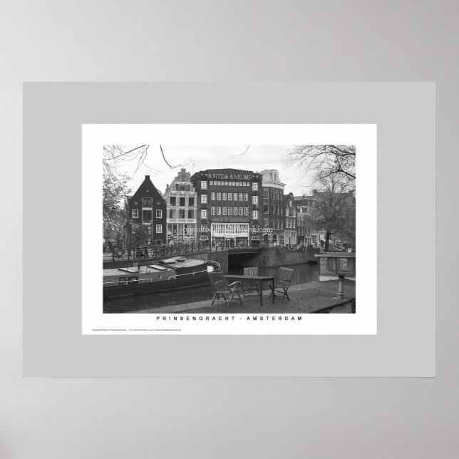 Póster Ámsterdam - Casas del Canal Prinsengracht (Frente)