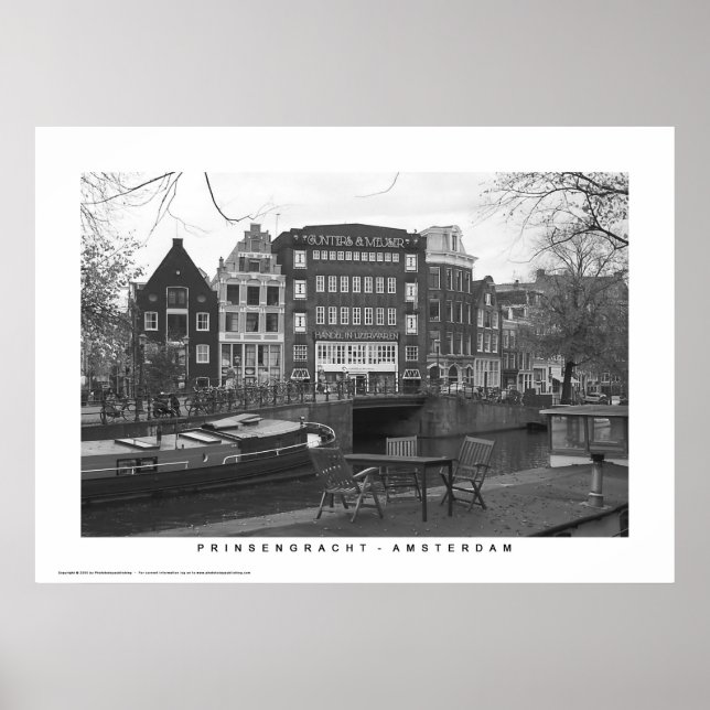 Póster Ámsterdam - Casas del Canal Prinsengracht (Frente)