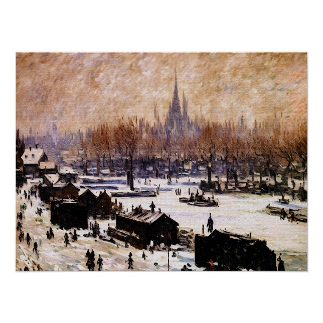 Póster Ámsterdam cubierta de nieve (Anverso)