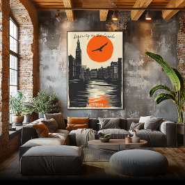 Póster Ámsterdam en el atardecer - Reflexiones Minimalist