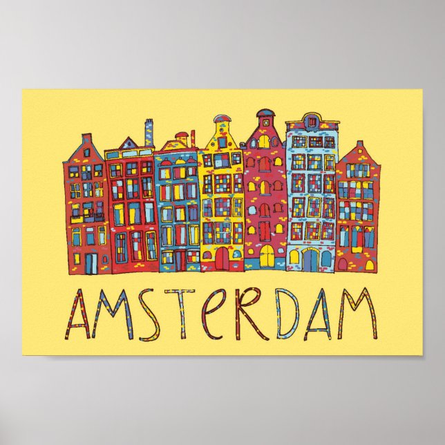 Póster Ámsterdam En Mosaico (Frente)