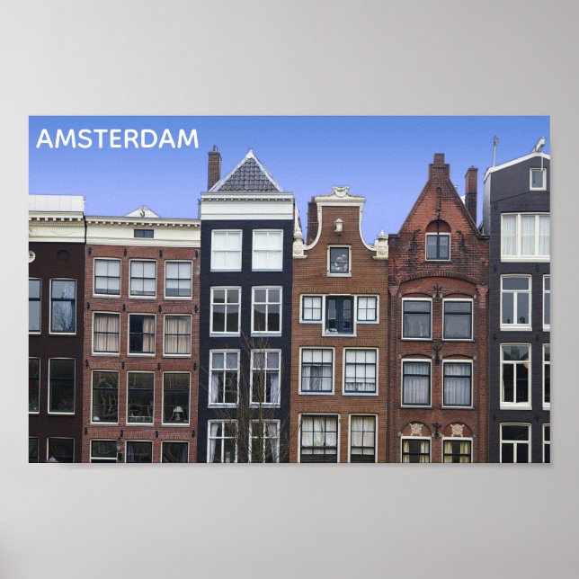 Póster Ámsterdam Holanda Hogares del Canal (Frente)
