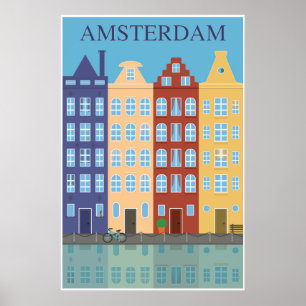 Póster Amsterdam, Holanda, poster del viaje