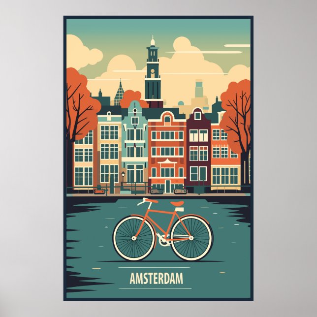 Póster Amsterdam, Holanda, Viajes (Frente)
