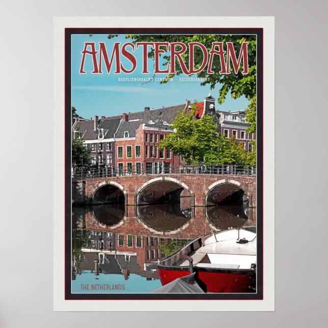 Póster Amsterdam - Keizersgracht-RGrachtCentrum (Frente)