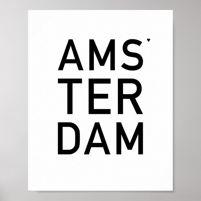 Póster Amsterdam - minimalistic typography poster (Frente)