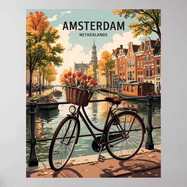 Póster Ámsterdam Países Bajos (Frente)