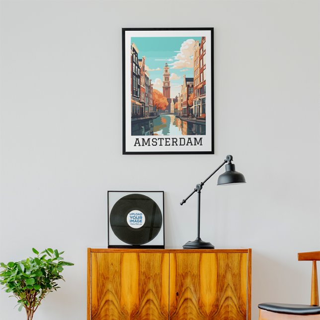 Póster Amsterdam Países Bajos Canal Travel (Amsterdam Netherlands Canal Travel Poster)